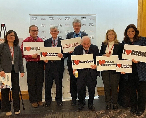 From left to right: Yuhuan Chen, Thomas Oscar, Richard Whiting, Marcel Zwietering, Bob Buchanan, Jane Van Doren, and Elizabeth (Noelia) Williams.